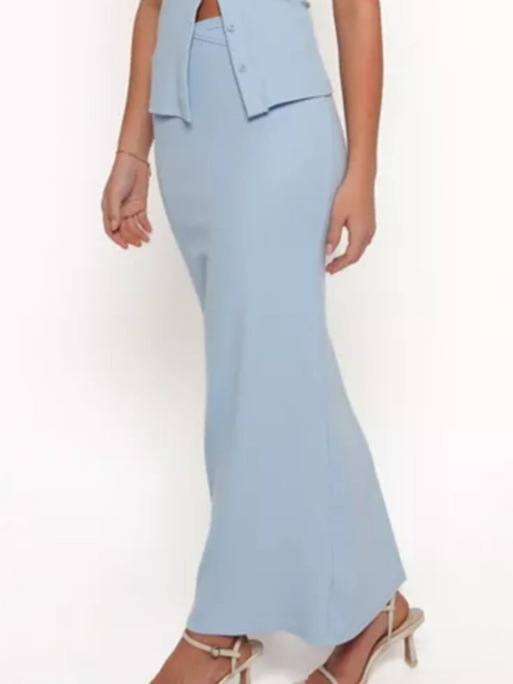 Petal & Pup Blue Adeline Rib Knit Skirt M
